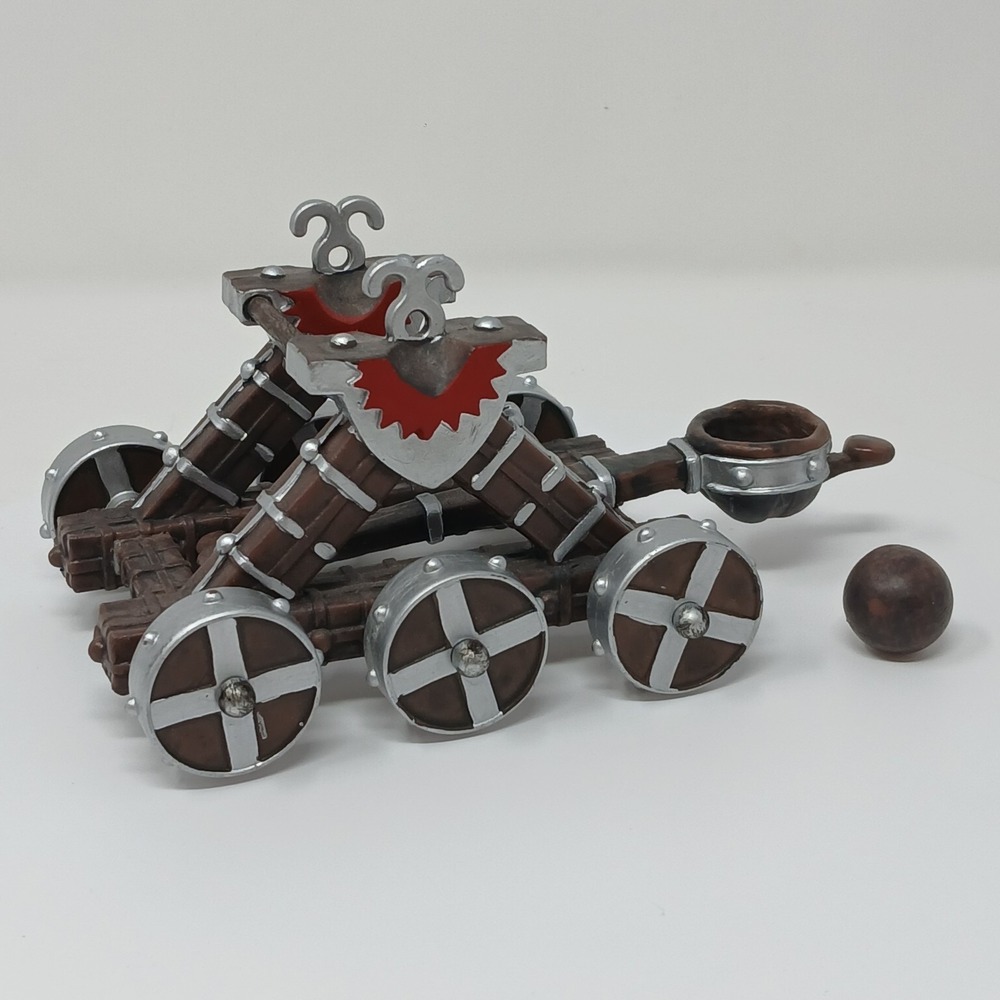 2000 PAPO Medieval Red Knights BATTERING RAM 5.5" Siege Weapon Toy Figure